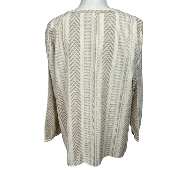 Chico’s Women’s Pullover Blouse Tie Tassels Sz 3=Large Sz 16 Multi Color - Picture 5 of 12